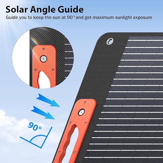 240W Portable Solar Panels for Power Station, Solar Angle Guide, - Image 3