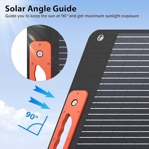 120W Portable Solar Panels for Power Station, Solar Angle Guide, - Image 2