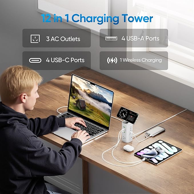 Tower Power Strip Surge Protector - Image 2