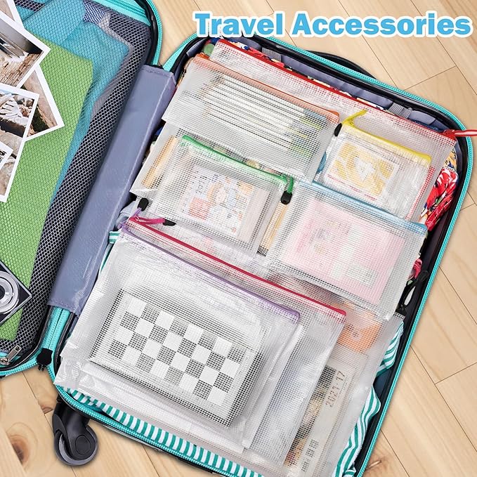 20pcs Mesh Zipper Pouch Bags, 9 Sizes Plastic Zipper Bags - Image 7