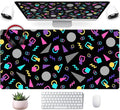 Retro 80s Desk Mat, Cute 90s XXL Large Gaming Mouse Pad, Computer Laptop by Mechanical+Cattle