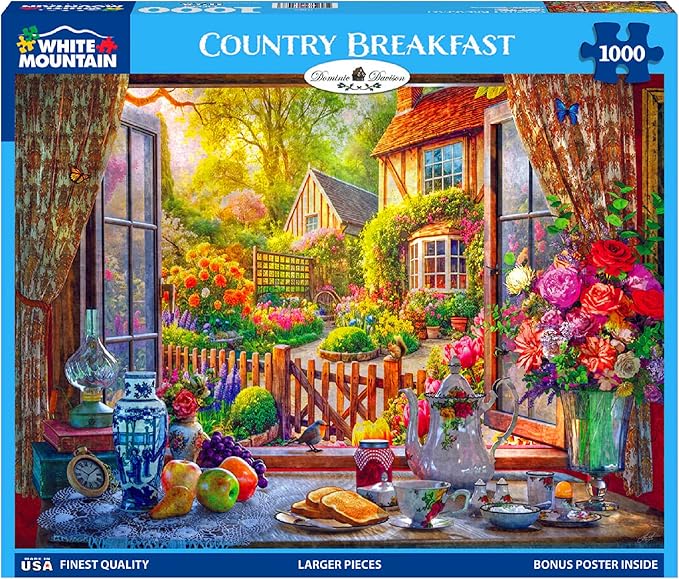 White Mountain Country Breakfast Puzzle 1000 Piece Vintage Jigsaw Puzzle by WhiteMountain