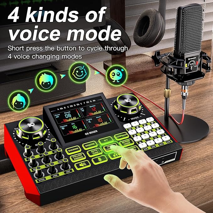Podcast equipment bundle with live sound card audio mixer, podcast equipment - Image 8