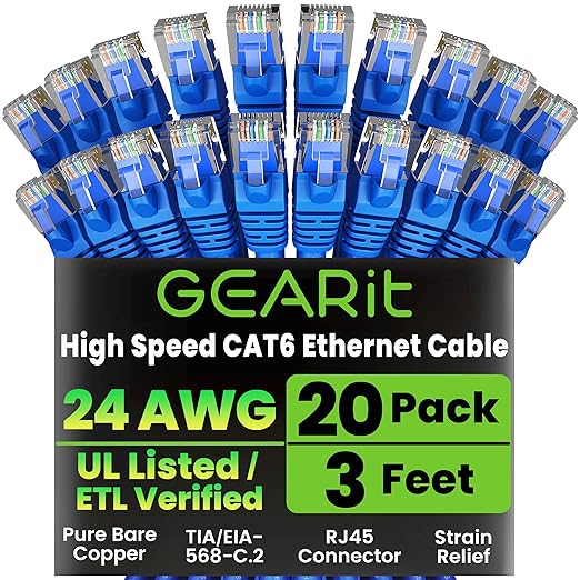 GearIT Cat 6 Ethernet Cable Pack by GEARit