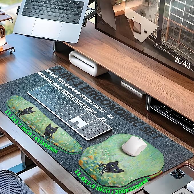 2-in-1 Ergonomic Set, Wave Keyboard Wrist Rest and Massage Slope Mouse Pad - Image 5