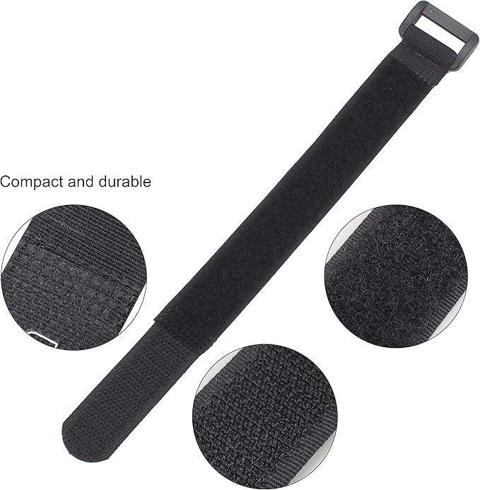 12 Pack 1 x 12 Inches Hook and Loop Reusable Fastening Cable Tie Down Straps by - Image 4