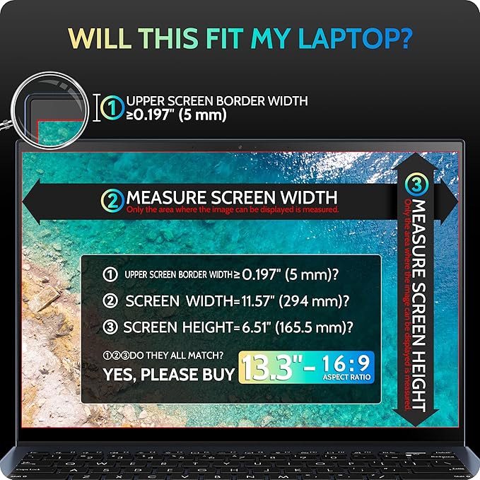 Magnetic Laptop Privacy Screen 13.3 Inch - Image 4