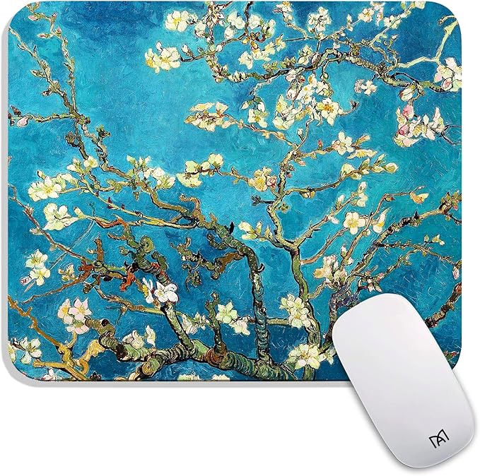 Square Mouse Pad Apricot Flower, Personalized Premium-Textured Custom Mouse Mat by Armanza