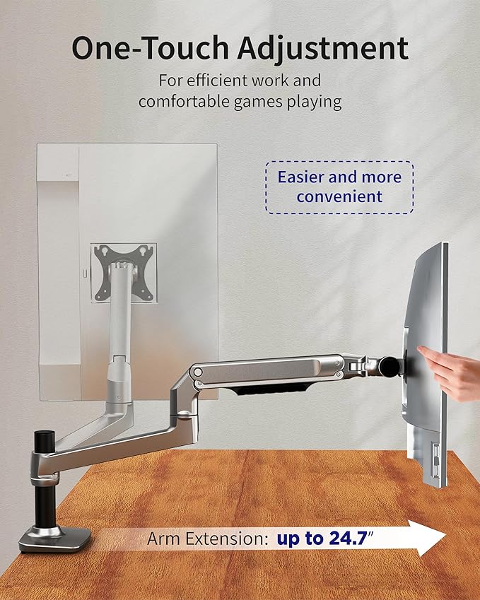 Single Monitor Arm Desk Mount, Holds Screens up to 40 Inches and 25 lbs - Image 6