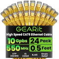 GearIT Cat 6 Ethernet Cable Cat6 Network Patch, Snagless Cord, Internet by GEARit