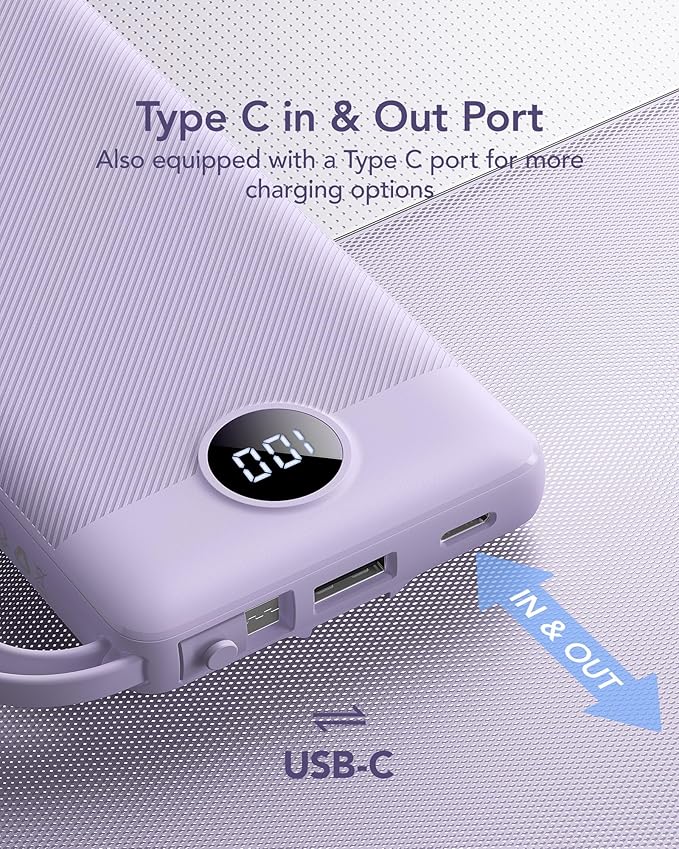 VRURC Portable Charger Power Bank, 10000mAh Travel Essentials Battery Pack - Image 4