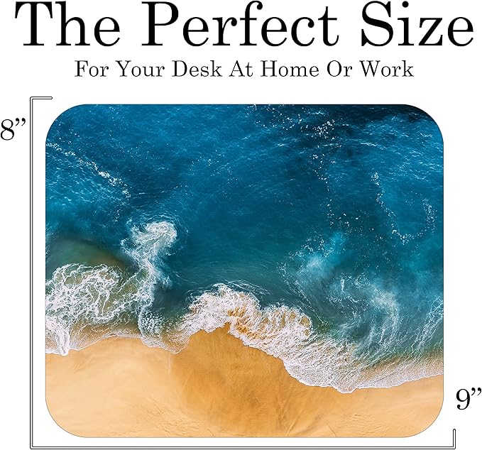Coastal Shoreline Waves Sandy Beach Theme Mouse Pad Mat Mousepad - Image 3