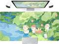 Green Cute Anime Desk Mat Kawaii Cartoon Ducks Gaming Mouse Pad XXL Large Anime by LuckyCow