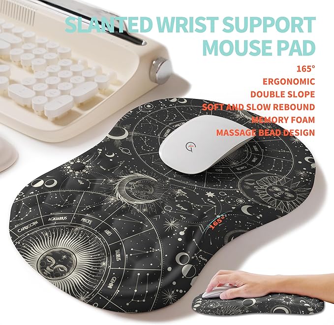 2-in-1 Ergonomic Set, Wave Rise Keyboard Wrist Rest and Massage Bulge Slope - Image 3
