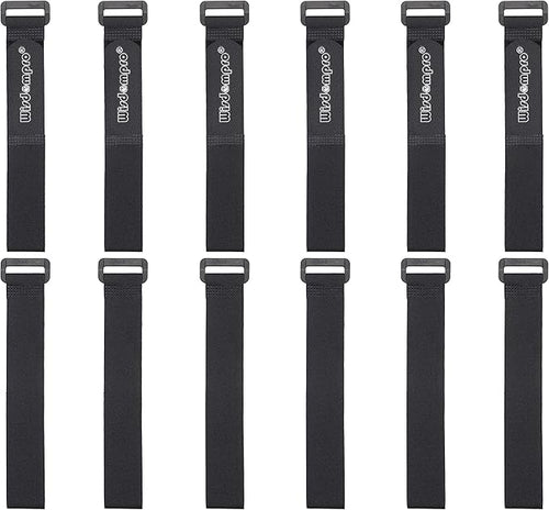 12 Pack 1 x 12 Inches Hook and Loop Reusable Fastening Cable Tie Down Straps by by Wisdompro