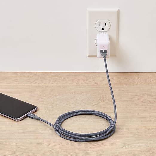 Amazon Basics USB-C to USB-A 2.0 Fast Charger Cable, Nylon Braided Cord - Image 7