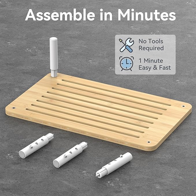 Bamboo Monitor Stand Riser, 4 Adjustable Height, Laptop Stand - Image 6