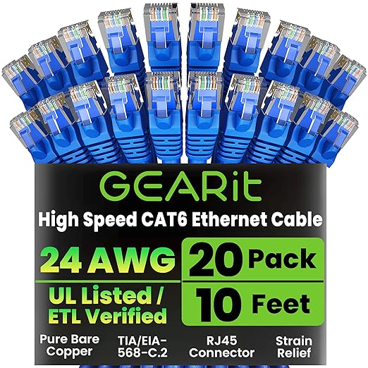 GearIT Cat 6 Ethernet Cable Pack by GEARit