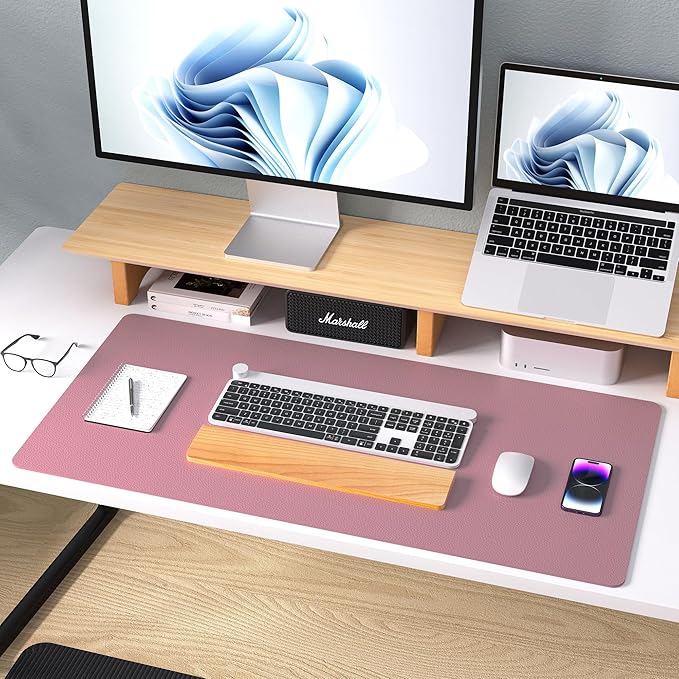 Aothia Leather Office Desk Mouse Pad Protector, Non-Slip PU Leather Laptop Desk - Image 9