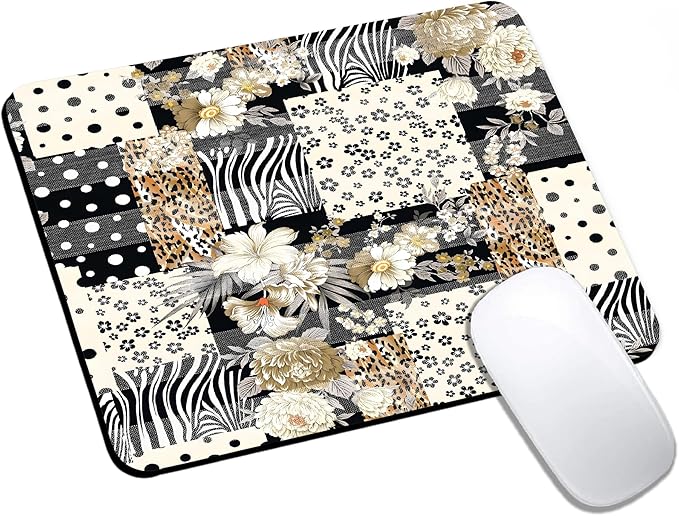 Mouse Pad, Cute Black Polka Dot Lattice Mouse Pads by HUOCAIREN
