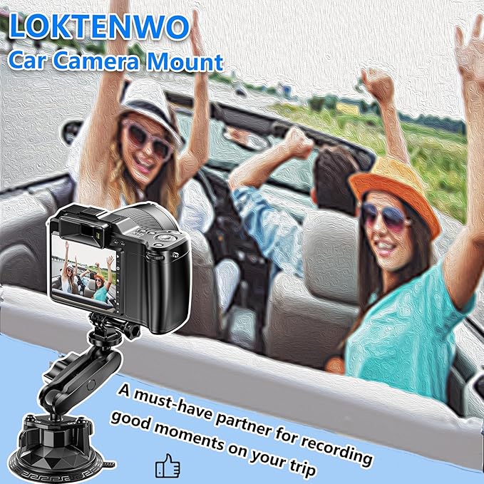 Camera Suction Cup Mount with Ball Head Magic Arm, Twist-Lock Composite Suction - Image 4