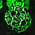 Metal DND Sci-fi Dice Set 7PCS Luminous Green Stripe Polyhedral Dice by OGCOPHEN