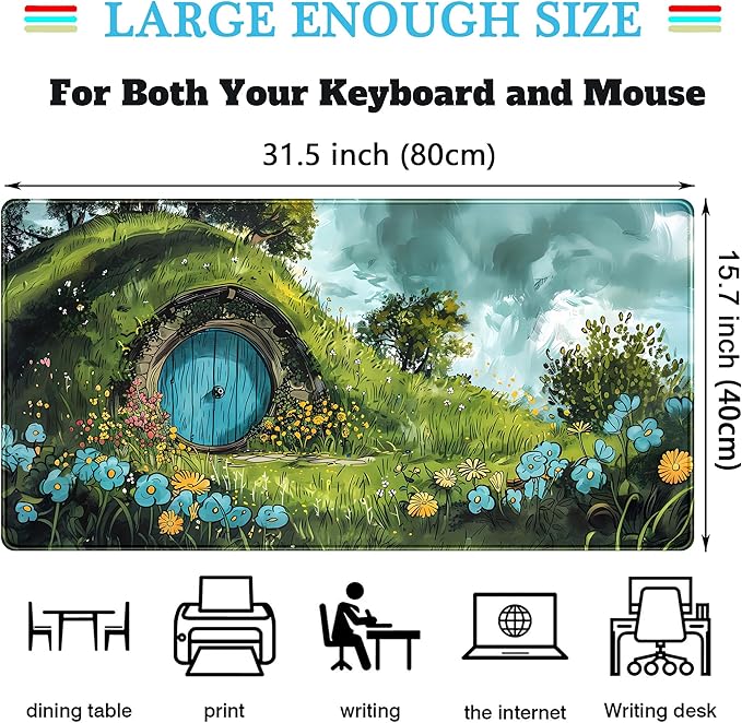 Cute Landscape Cartoons Desk Mat Aesthetic Gaming Mouse Pad XXL Large Extended - Image 3