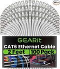GEARit Cat 6 Ethernet Cable Cat6 Network Patch, Snagless Cord, Internet by GEARit