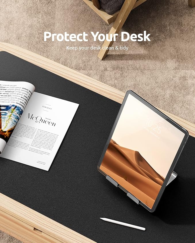 YSAGi Leather Desk Protector, Office Mat, Large Mouse Mat, Non-Slip PU Leather - Image 7