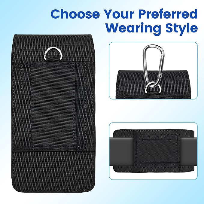 Mopaclle Nylon Holster with Carabiner Clip, Rugged Cell Phone Belt Holder - Image 3