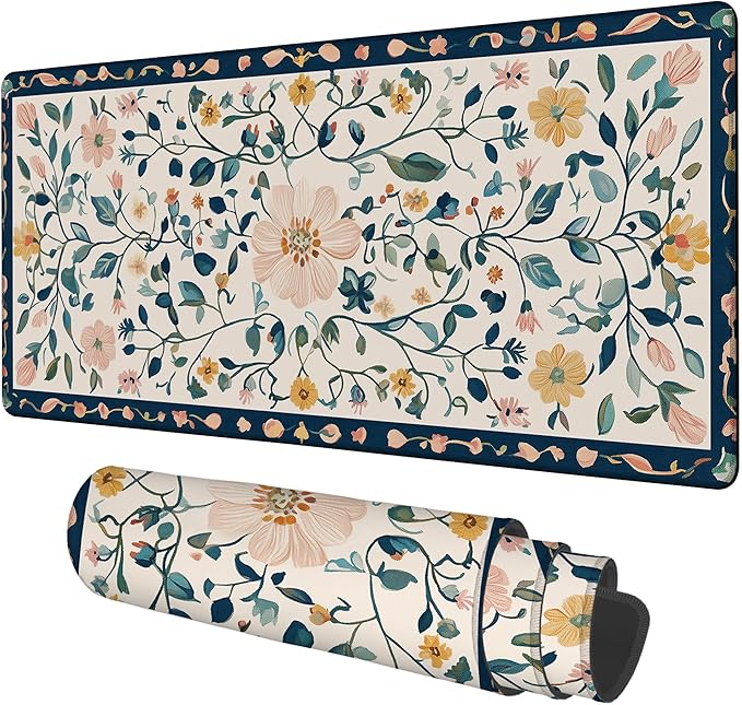 Gaming Desk Pad Large Extra Length Oriental Decorative Mouse Pad Keyboard by Unknown