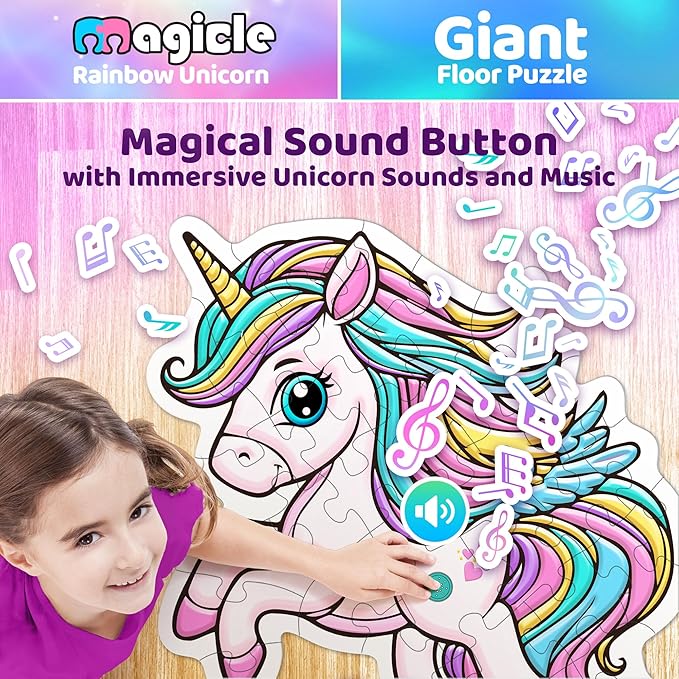 Rainbow Unicorn Giant Floor Puzzle - Image 2