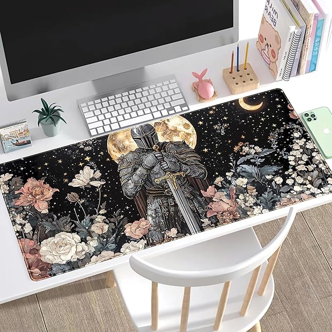 Cute Vintage Floral Mouse Pad Warrior Gaming Desk Mat Retro Flowers Mousepad - Image 2