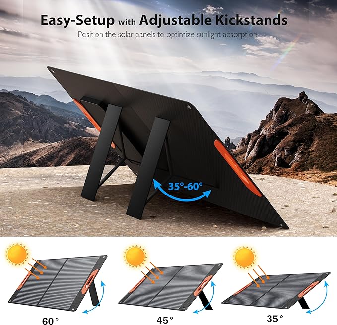 100W Portable Solar Panels for Power Station, 100 Watt ETFE Monocrystalline - Image 7