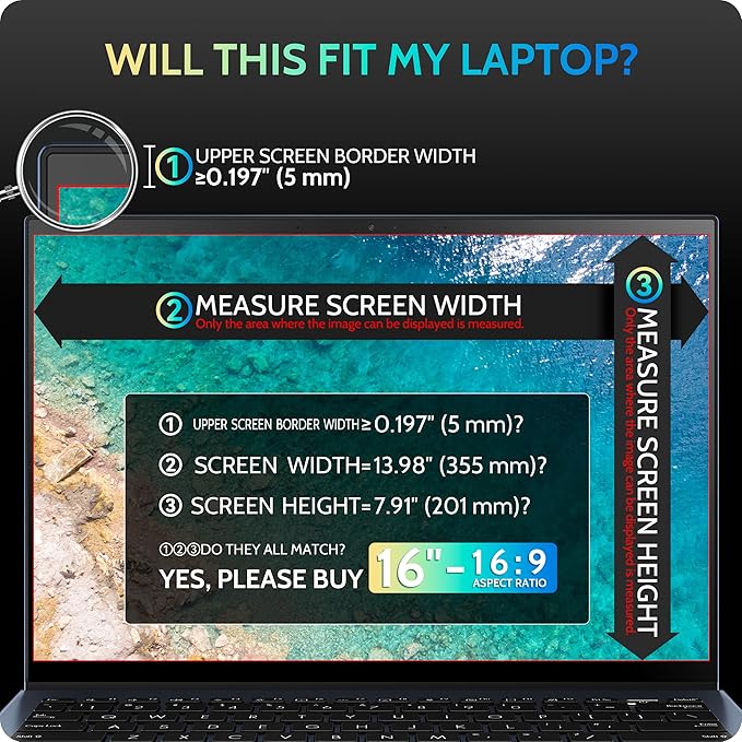 Magnetic Laptop Privacy Screen 16"&16.1" - Image 3