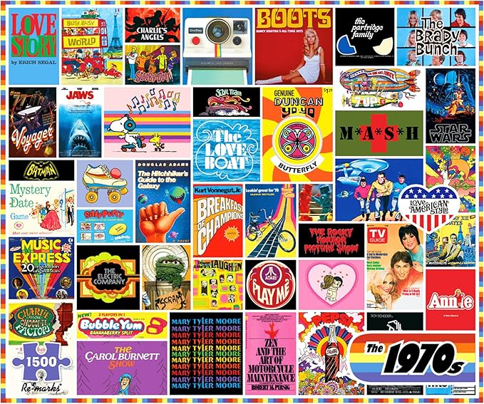 Re-marks 1970s Pop Culture Puzzle, 1500 Pieces by Re-marks