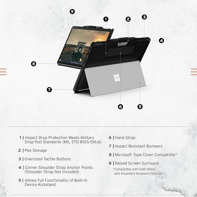 URBAN ARMOR GEAR UAG Designed for Microsoft Surface Pro 11/10/9 Case - Image 2
