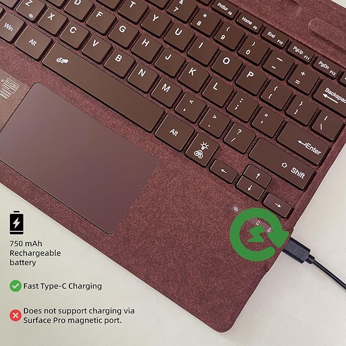 Keyboard for Microsoft Surface Pro Copilot+ / Pro 11 / Pro 10 / Pro 9 / Pro 8 / - Image 5