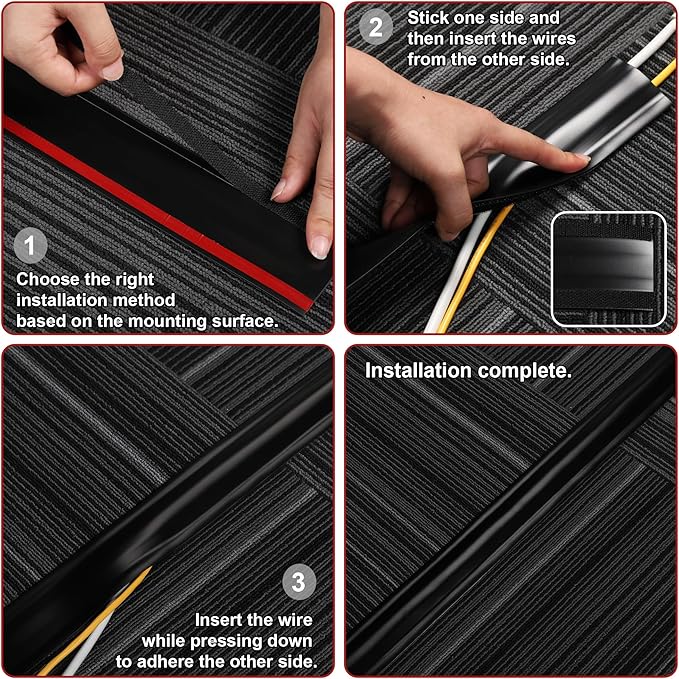 ZhiYo 8.2ft Cord Cover Floor, PVC Cord Covers - Image 7