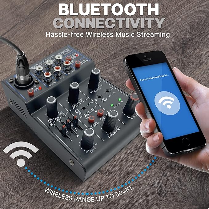 Pyle 3-Channel Professional Wireless DJ Audio Mixer - Image 5