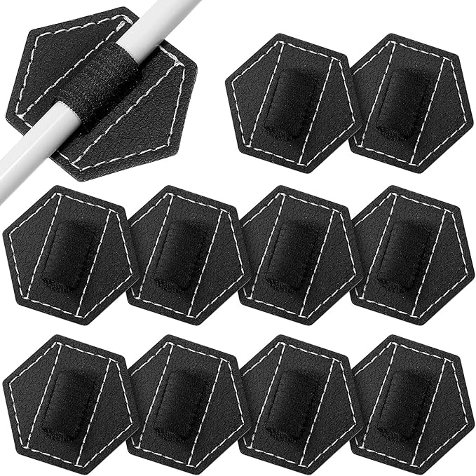 Pajean 10 Pieces Notebook Pen Loop Holder Self Adhesive Leather Pen Holder by Pajean