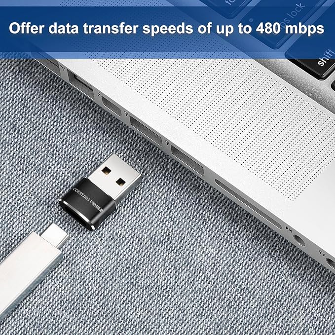 USB to USB C Adapter 6 packs for iPhone Fast Charging, Transfer and Type C OTG - Image 2