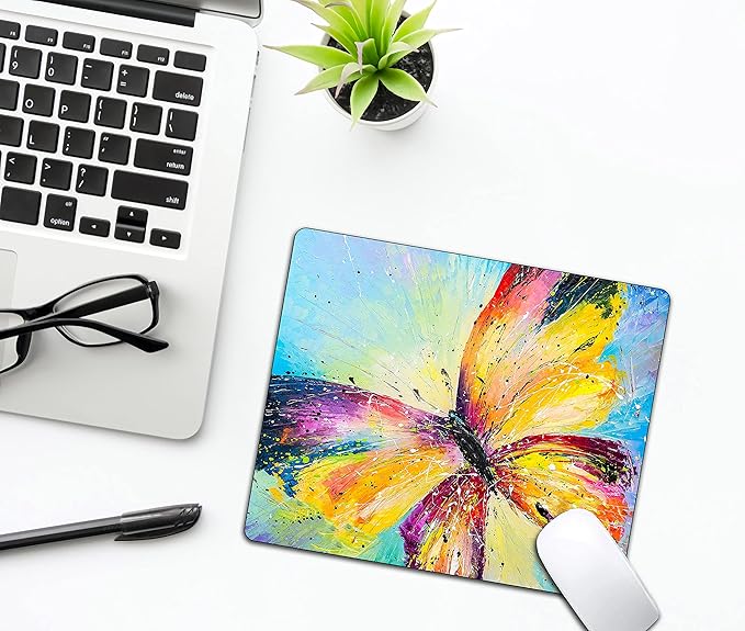 Colorful Butterfly Mouse Pad, Oil Painting Art Mousepad - Image 5