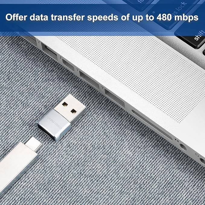 USB to USB C Adapter 6 packs for iPhone Fast Charging, Transfer and Type C OTG - Image 2