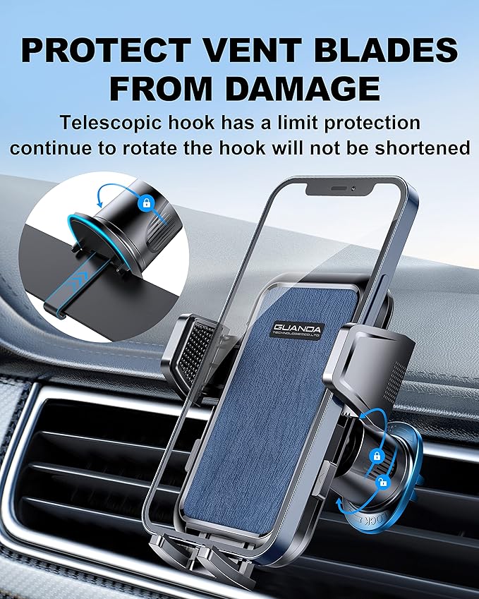 Car Vent Phone Mount, Adjustable 360 Rotation Vent Clip Car Phone Holder Mount - Image 8