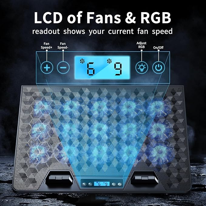 KeiBn Laptop Cooling Pad, Gaming Laptop Fan Cooling Pad - Image 3