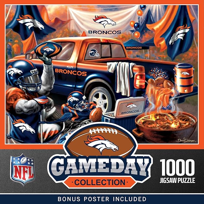 MasterPieces - 1000 Piece Jigsaw Puzzle, NFL Denver Broncos, Fun by MasterPieces