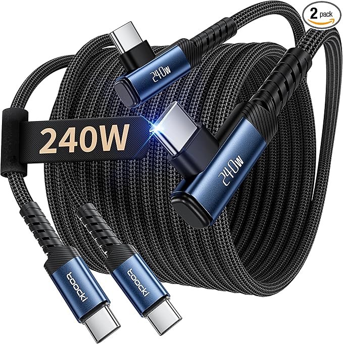 USB C Cable 240W Fast Charging Type C Cord, Nylon Braided USB 2.0 Cable by toocki