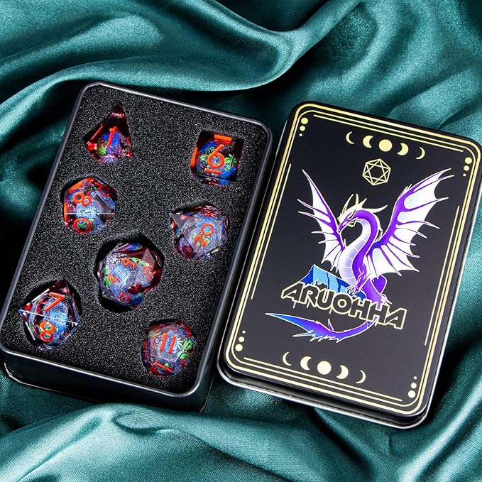 ARUOHHA Liquid Core DND Dice Set, Vampire Sharp Edged Dragons Dice Compatible - Image 6