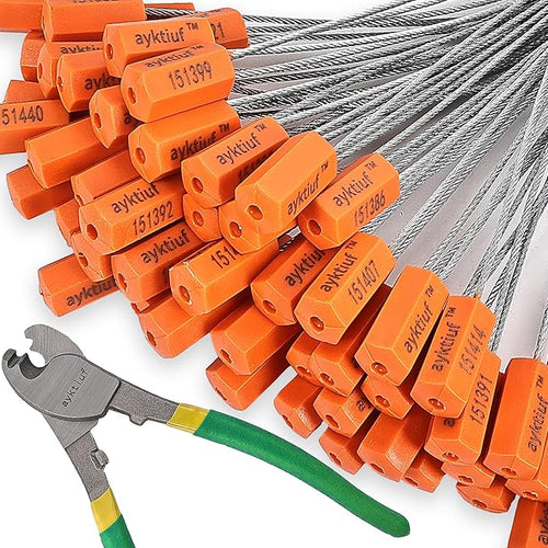 120 Pieces Security Cable Seals, Metal Number Security Tags by Unknown